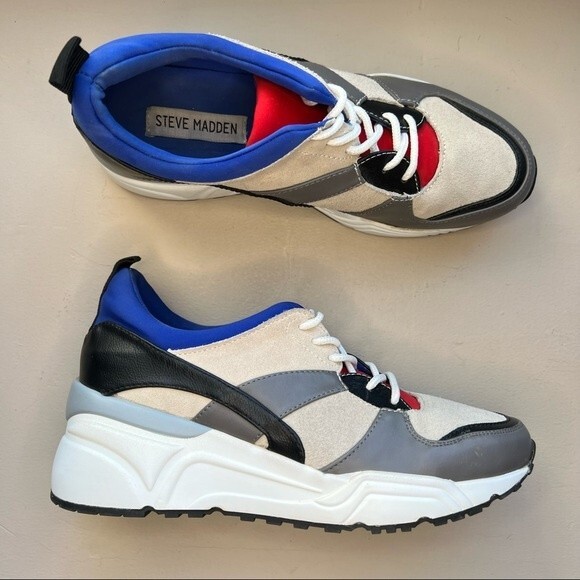 Steve Madden Envoy Multi-Color Chunky Lace Up  Sneaker Shoes  Women’s  8 - Picture 1 of 14